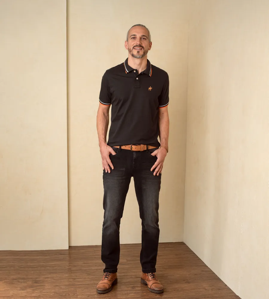 Polo Contraste Color Negro Ref. 130020624