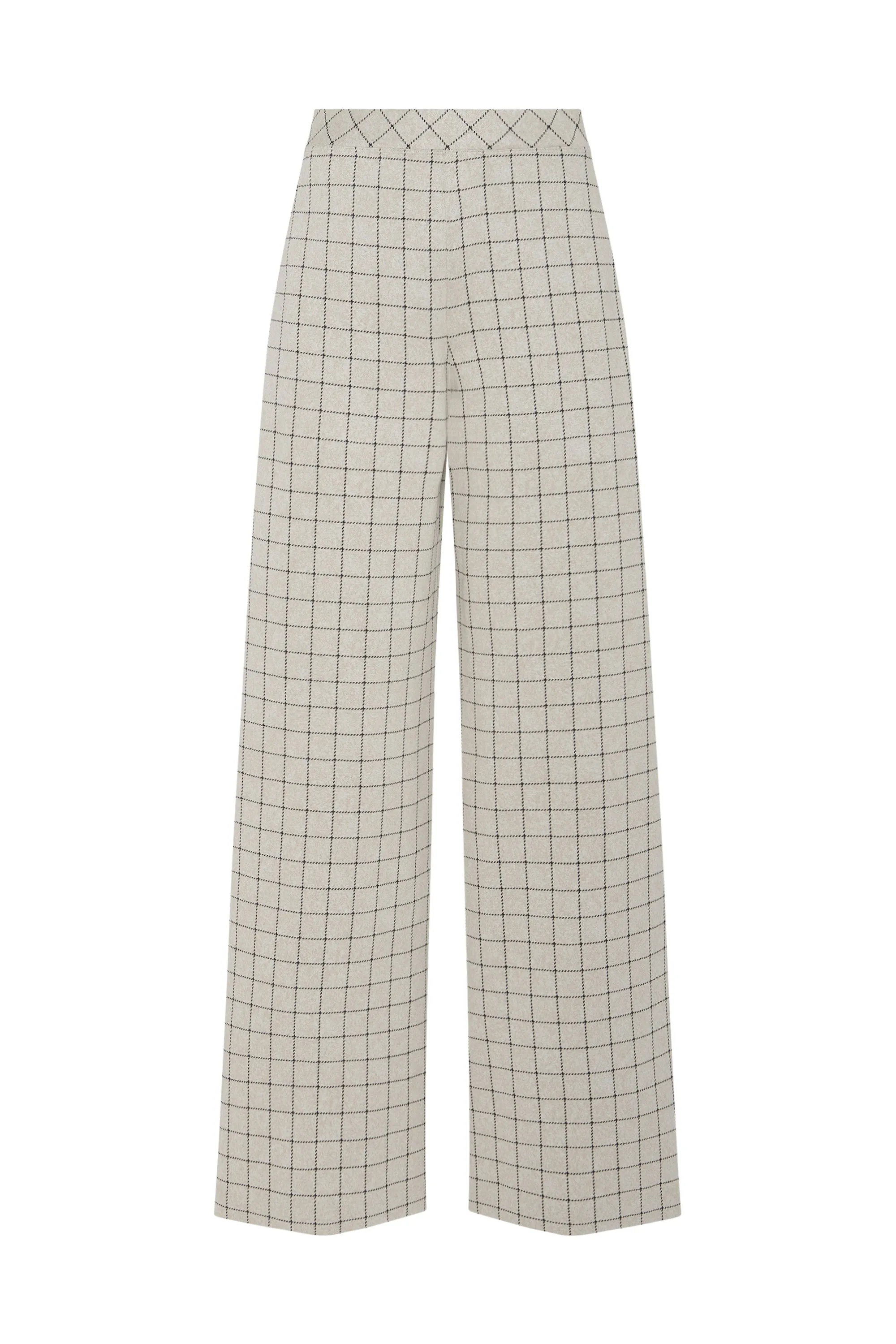 PULL ON STRAIGHT LEG TROUSER - WINDOWPANE
