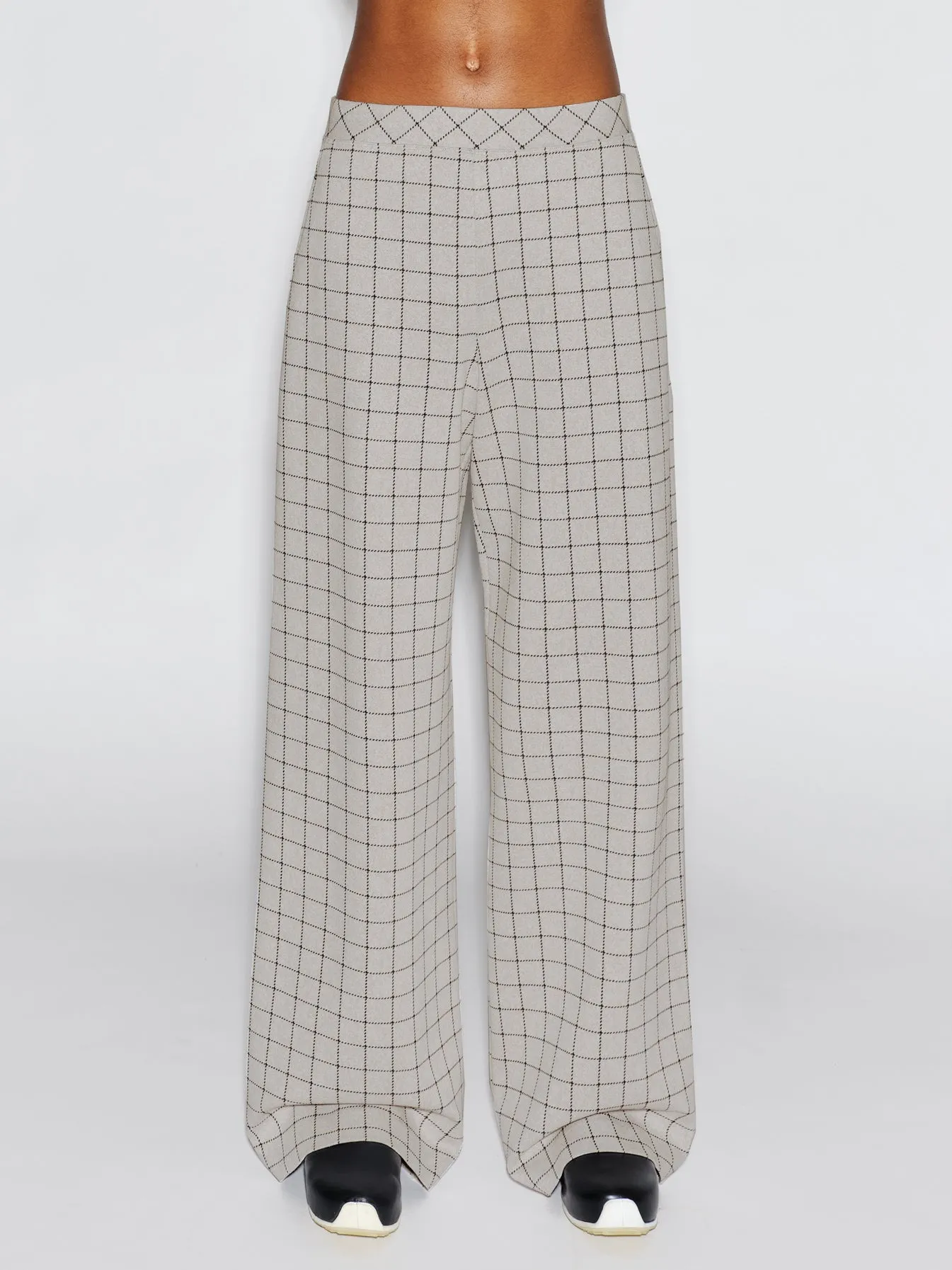 PULL ON STRAIGHT LEG TROUSER - WINDOWPANE