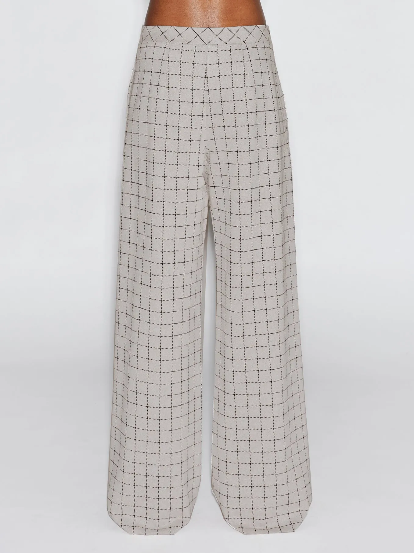 PULL ON STRAIGHT LEG TROUSER - WINDOWPANE