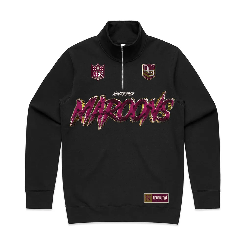 QLD MAROONS Predator Half Zip Crew