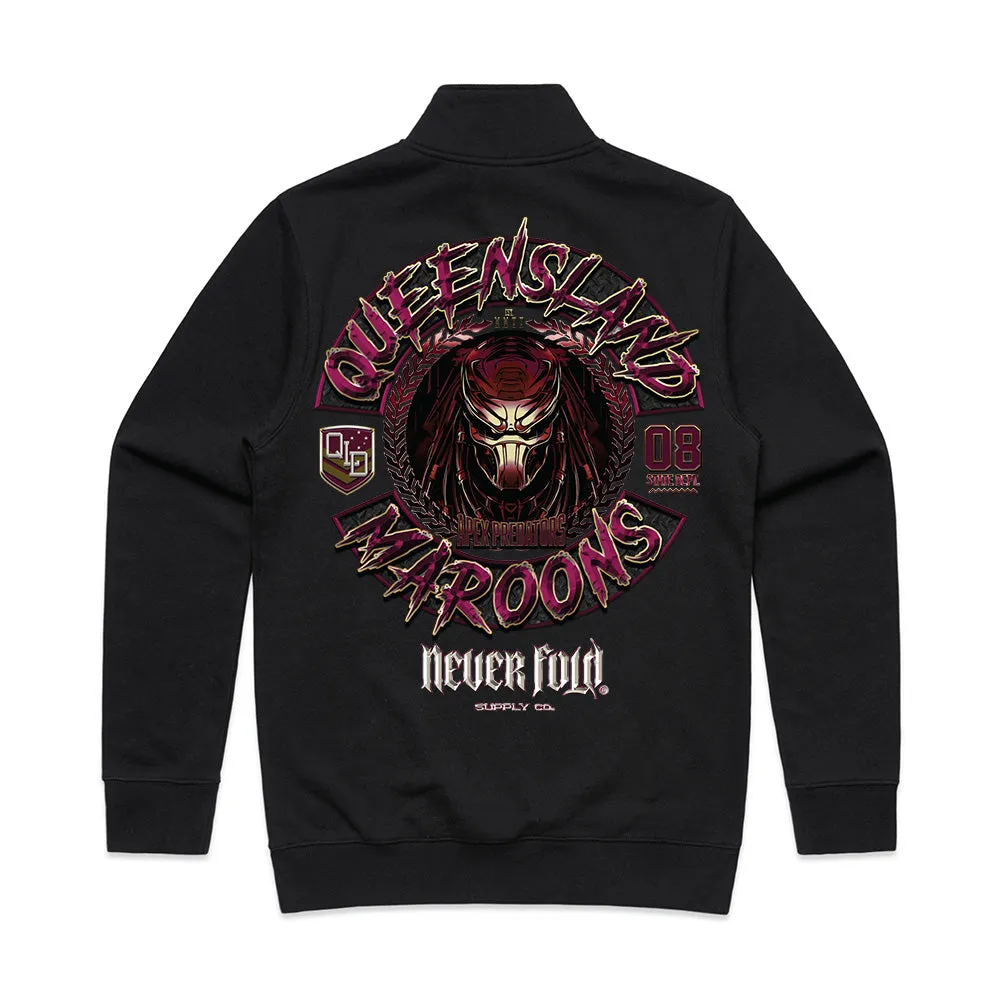 QLD MAROONS Predator Half Zip Crew