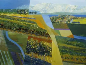 "Silverado 2" by Robert Cipriani - Abstracted Geometric Landscape Painting