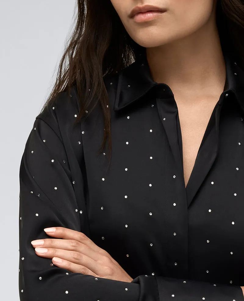 Rhinestone Oversized Shirt