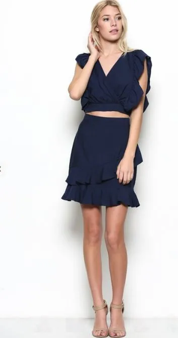 Ruffle Tie Back Crop Top