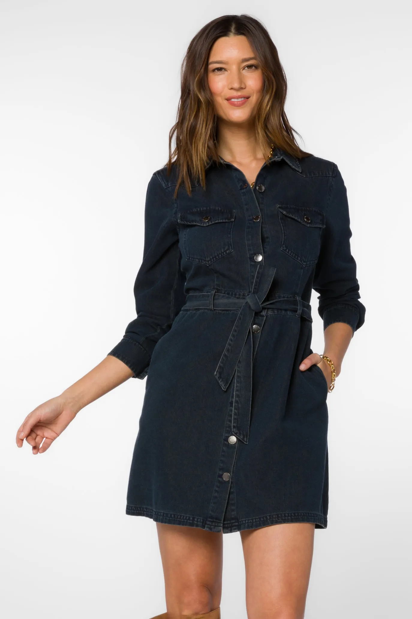 Sahara Overdye Indigo Dress