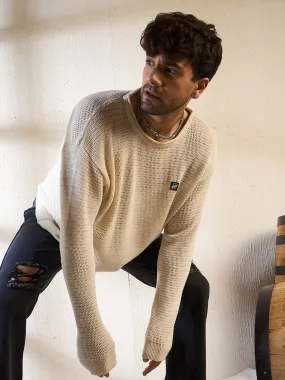Sand Sheer Longsleeves Knitted Tshirt
