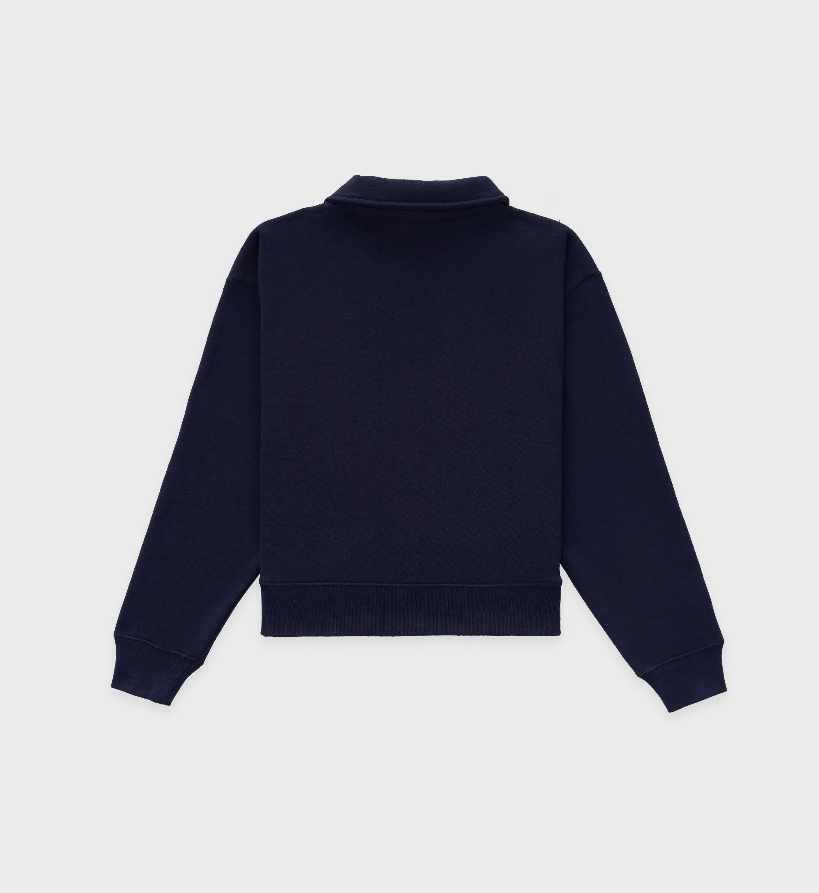 Serif Logo Embroidered Polo - Navy