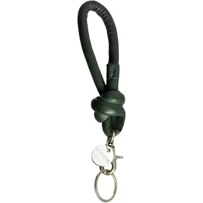 Small keyhanger in soft leather and metal / 14868 - Bottle Green
