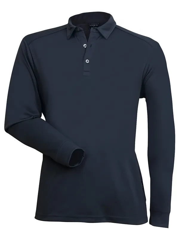 Stencil Freshen  Mens L/S Polos (1043)