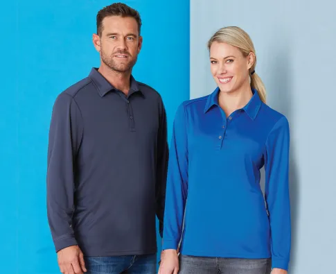 Stencil Freshen  Mens L/S Polos (1043)