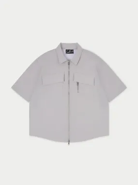 TECHNICAL HEAVYWEIGHT ZIP OVERSHIRT - GREY