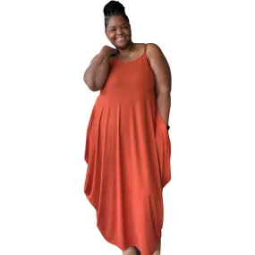The Mira Almond Spaghetti Strap Maxi Dress