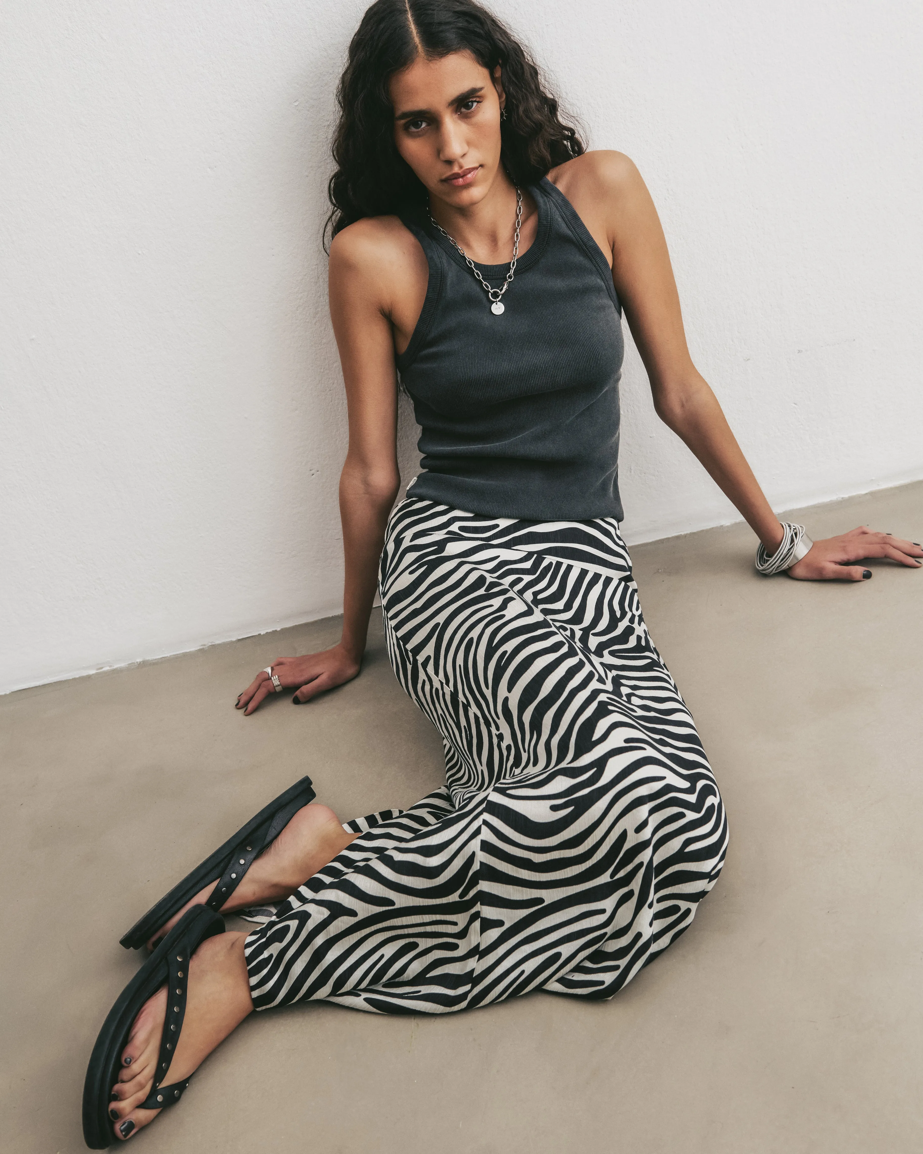 The Zebra Long Lyocell Skirt