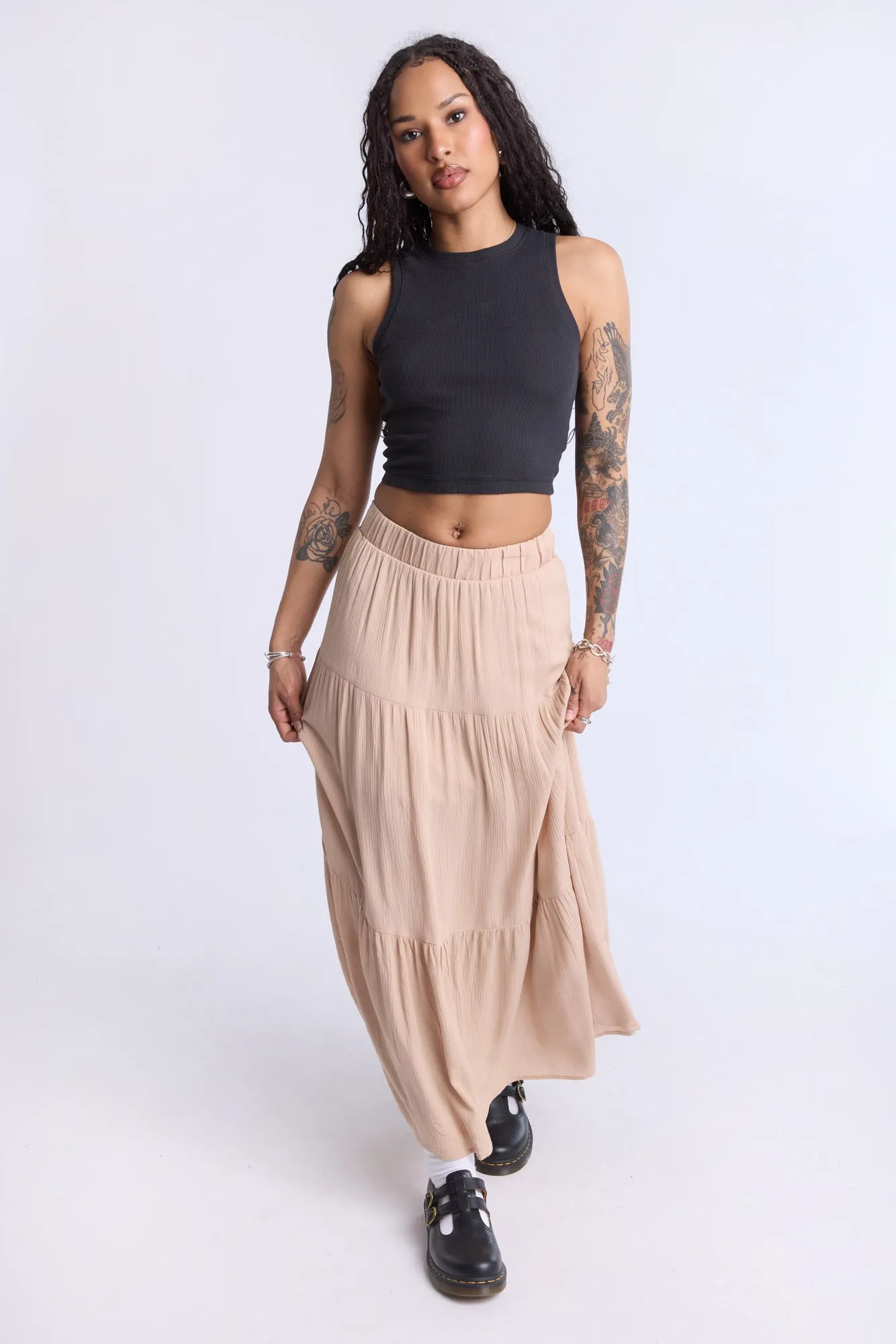 Tiered Maxi Skirt