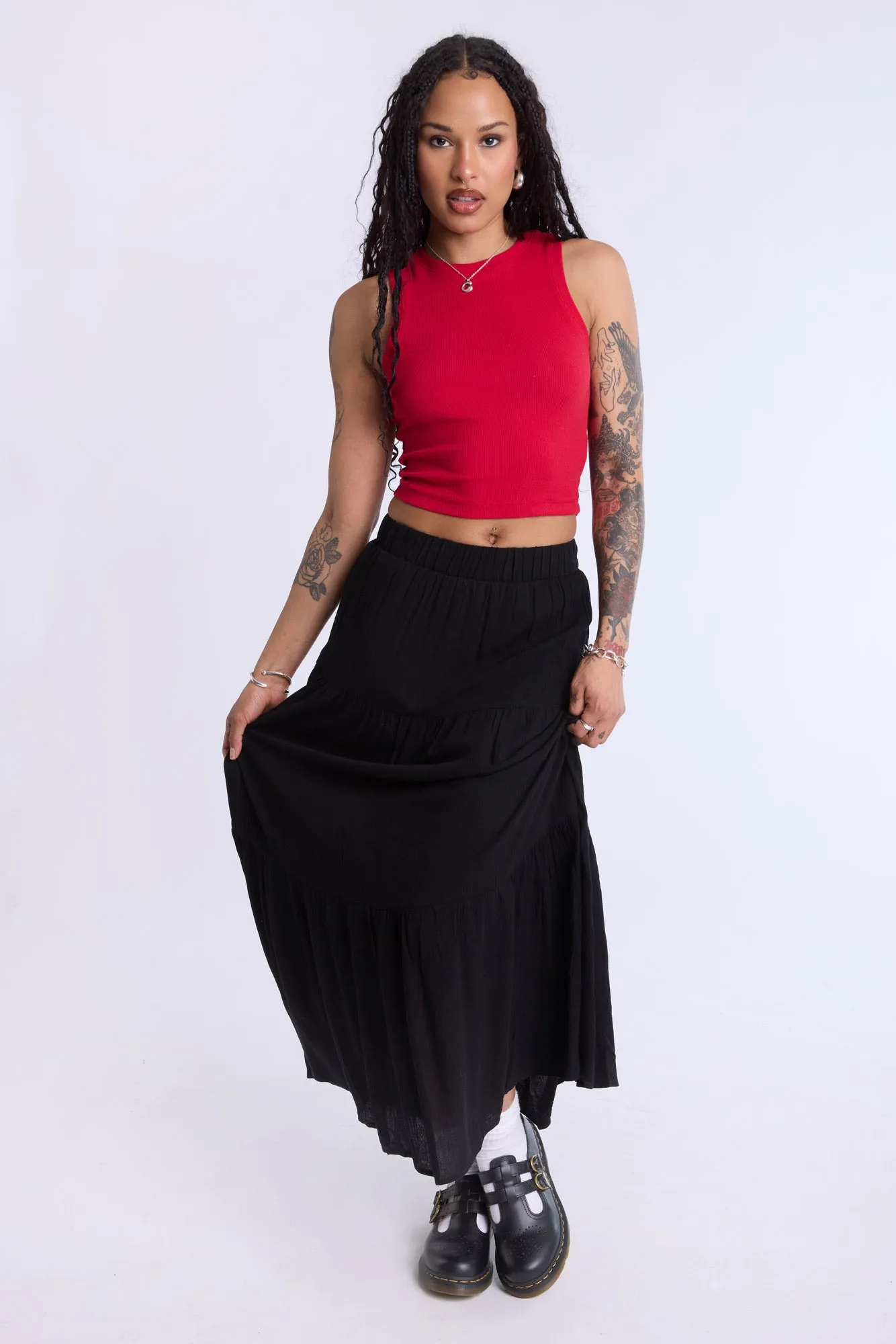 Tiered Maxi Skirt