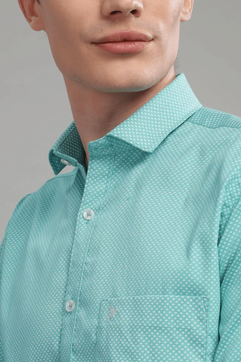 Turquoise Green Mini Print -Full-Stain Proof