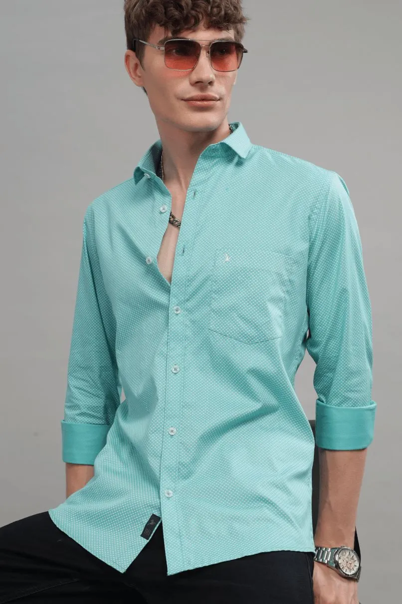 Turquoise Green Mini Print -Full-Stain Proof