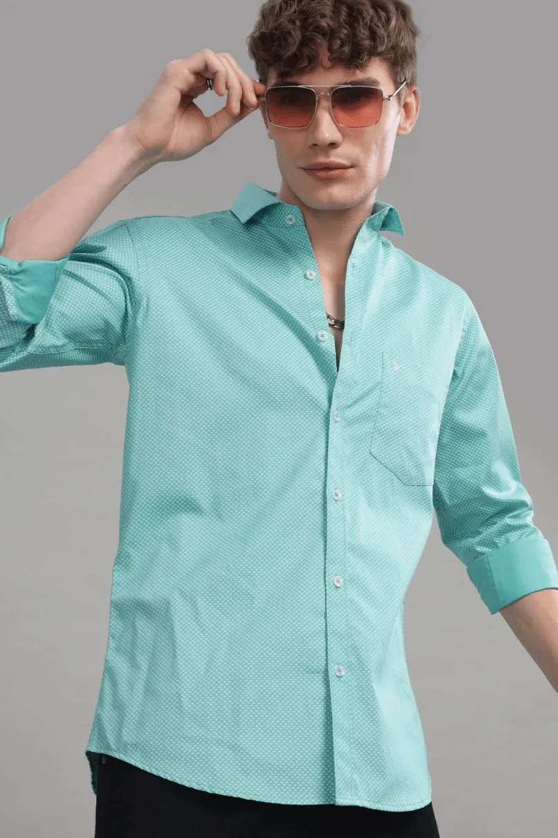Turquoise Green Mini Print -Full-Stain Proof