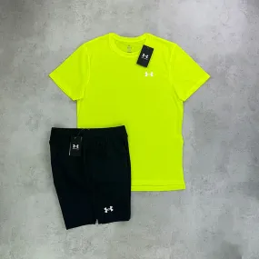 Under Armour Streaker T-shirt/ Shorts Set Volt/ Black