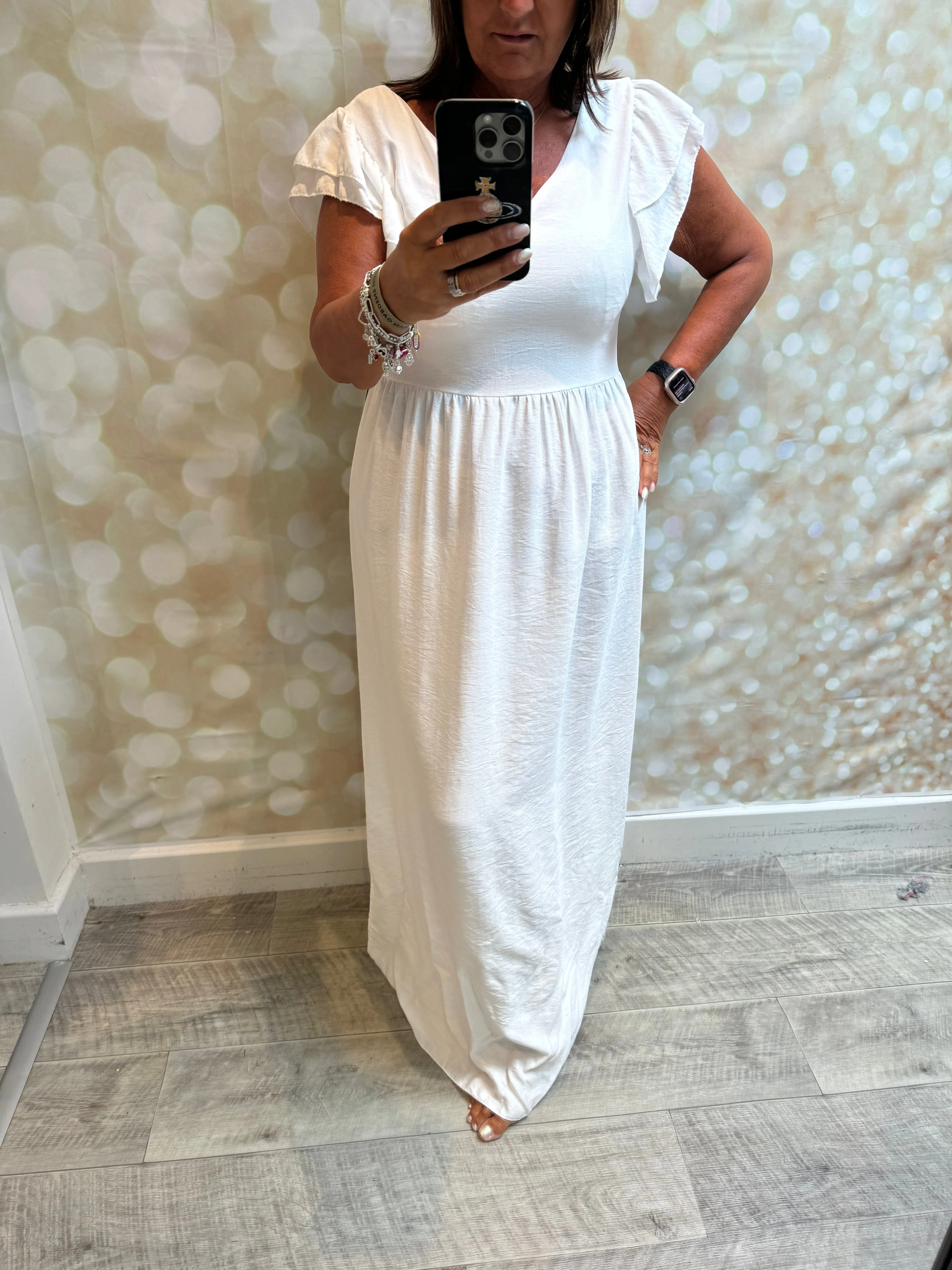 V Front Maxi Dress