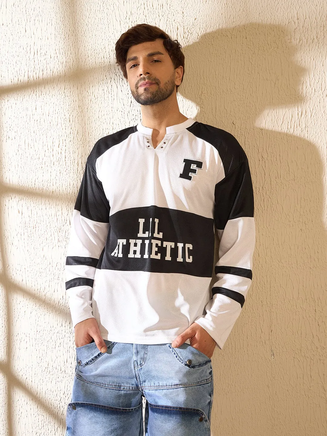 White Mesh Hockey Jersey Tshirt