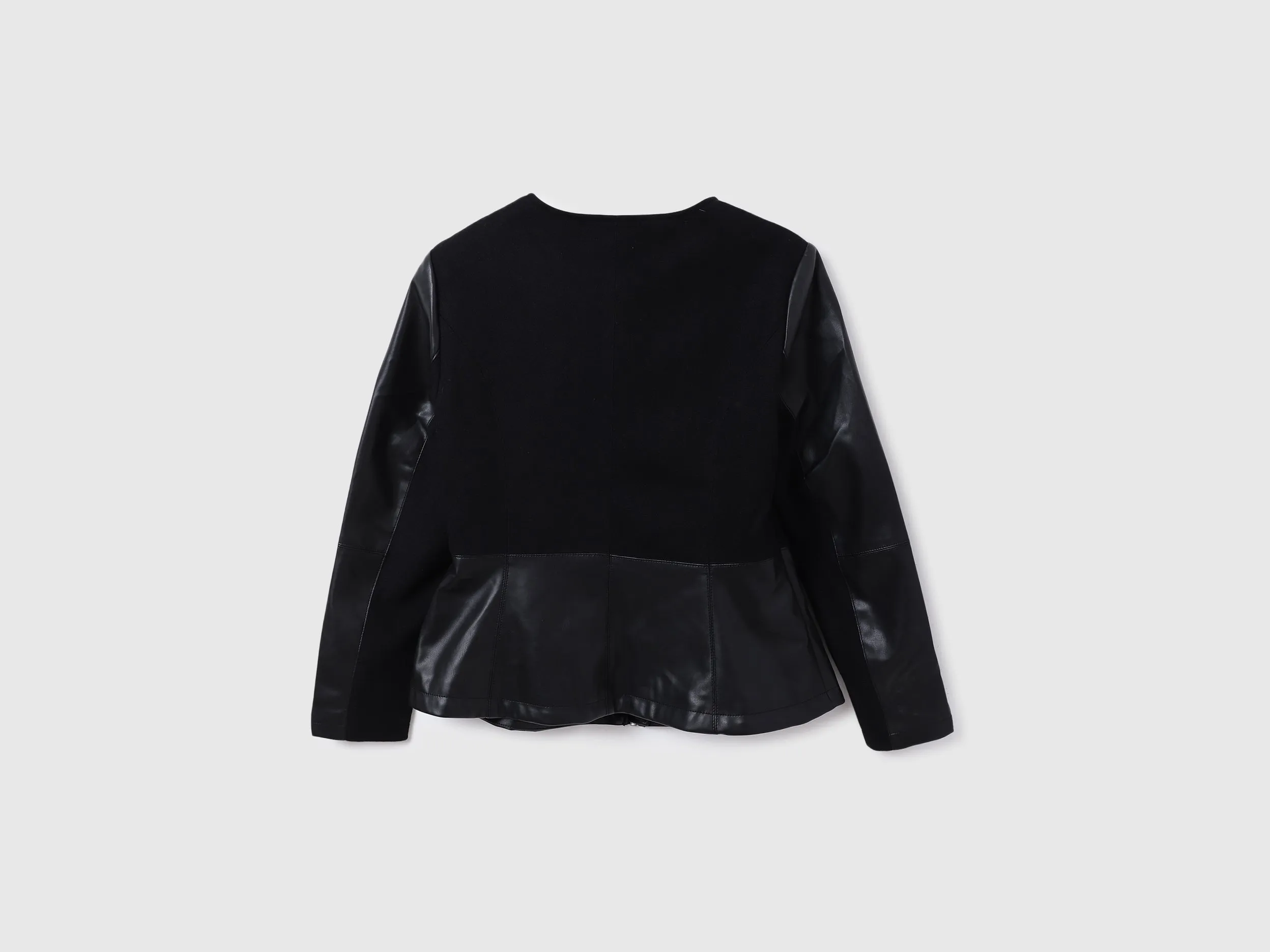 Women Solid Round Neck Jacket