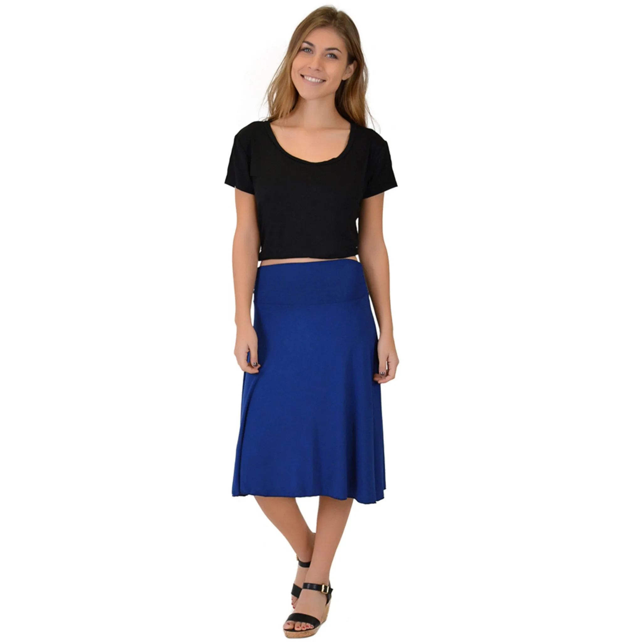 Women's Knee Length Flowy Skirt
