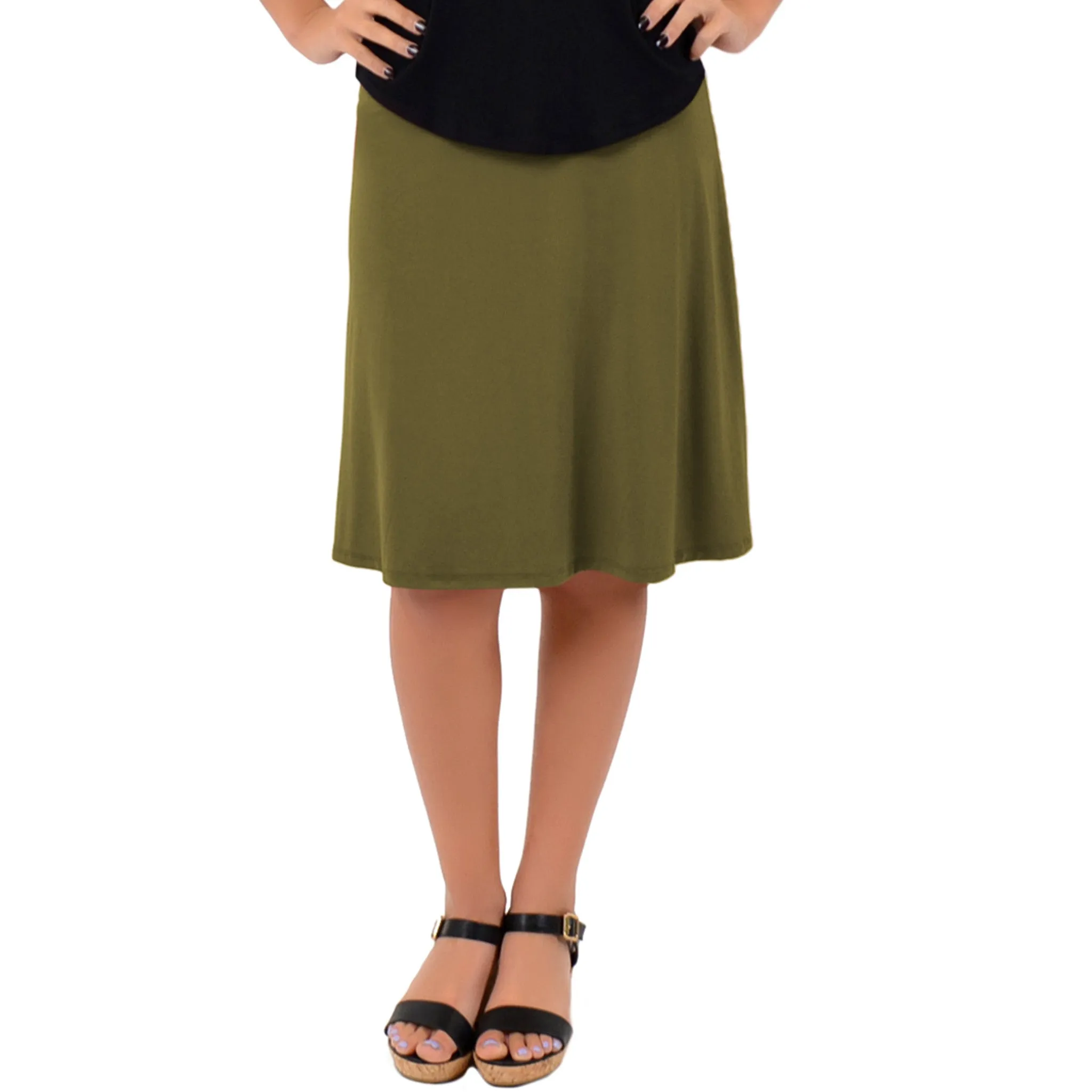 Women's Knee Length Flowy Skirt