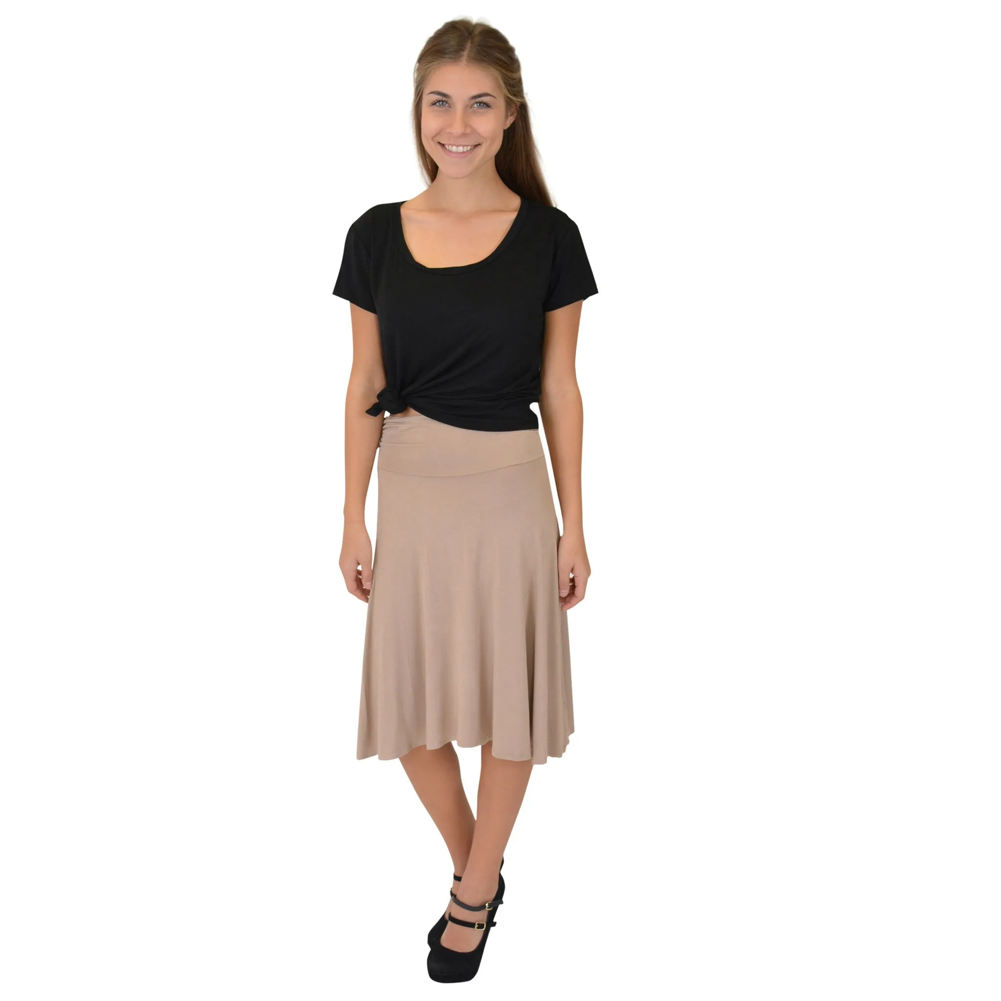 Women's Knee Length Flowy Skirt