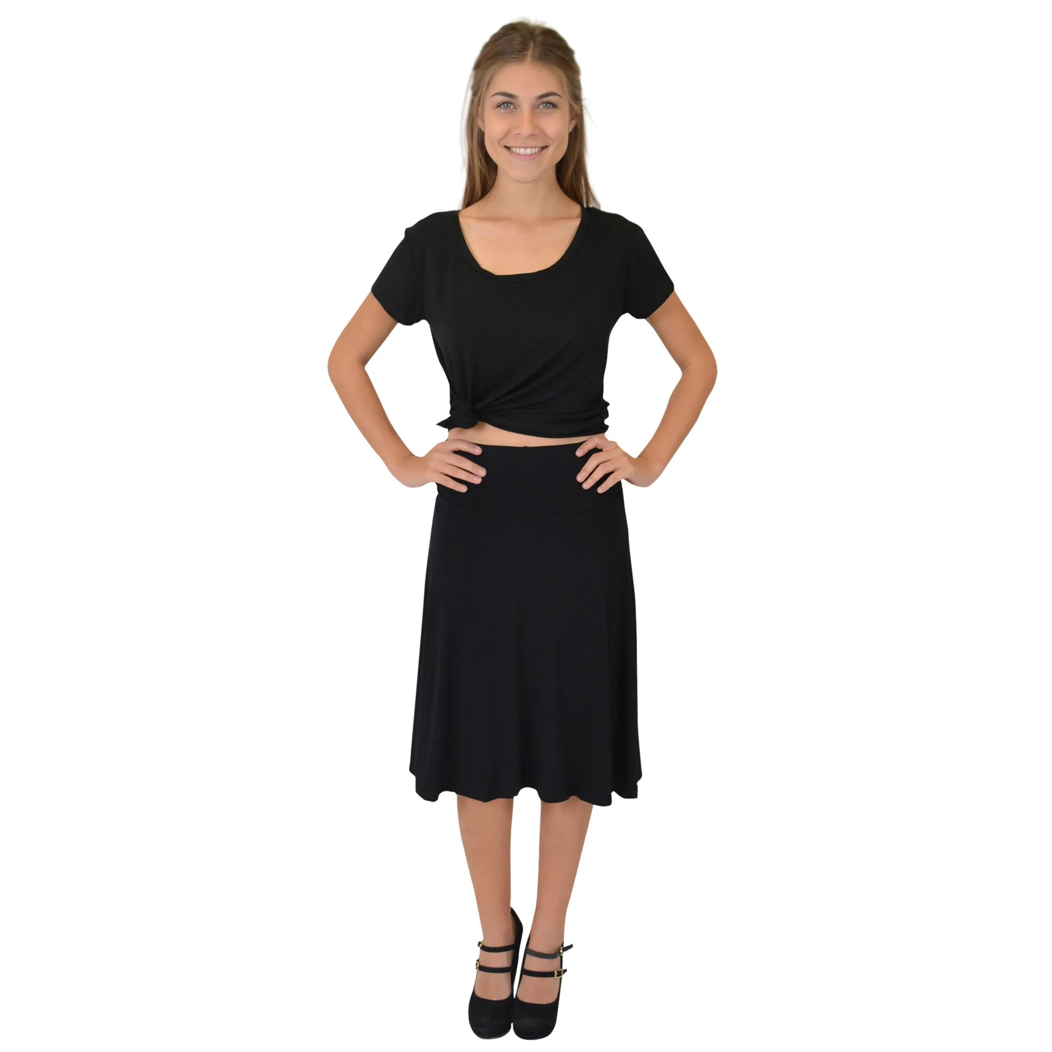Women's Knee Length Flowy Skirt
