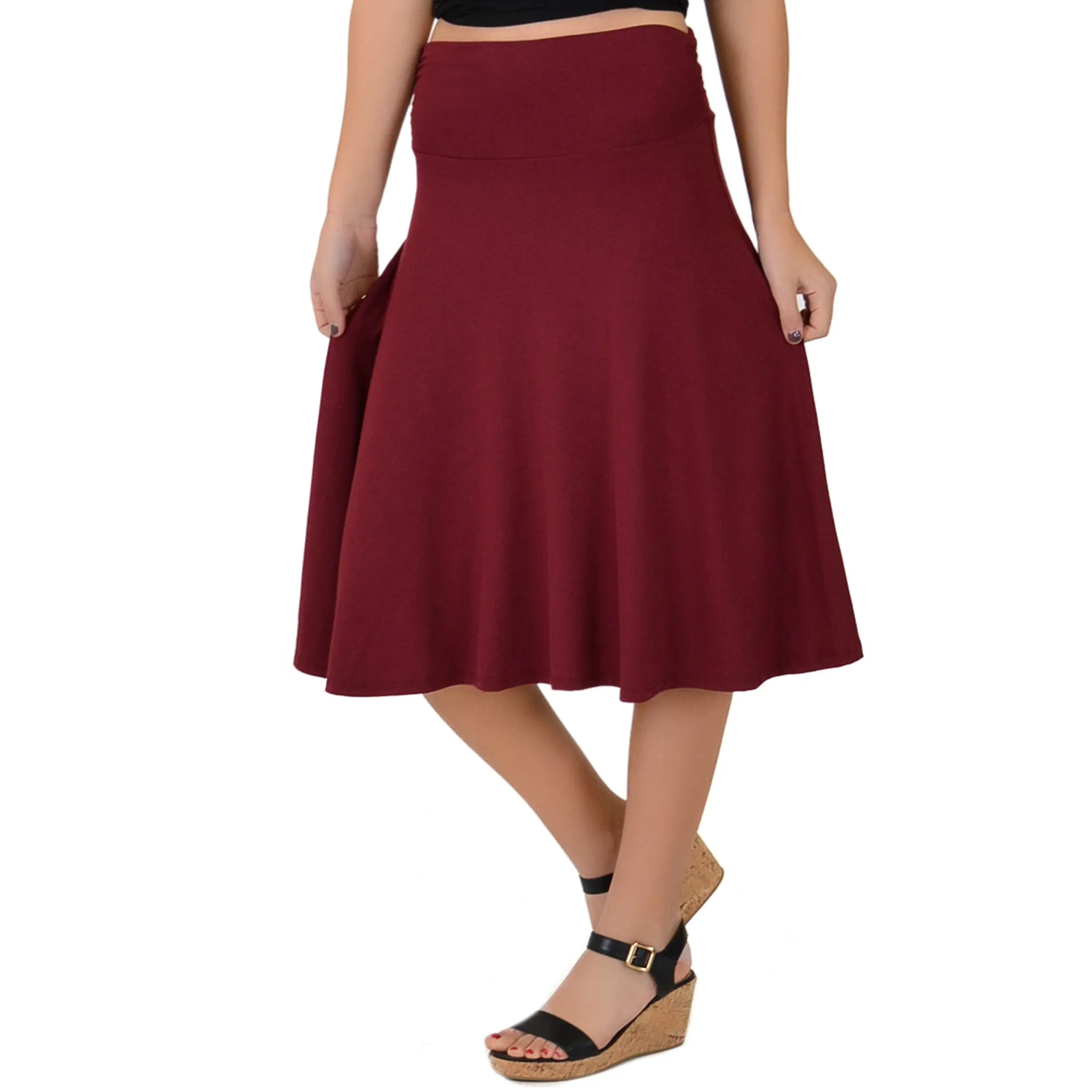 Women's Knee Length Flowy Skirt