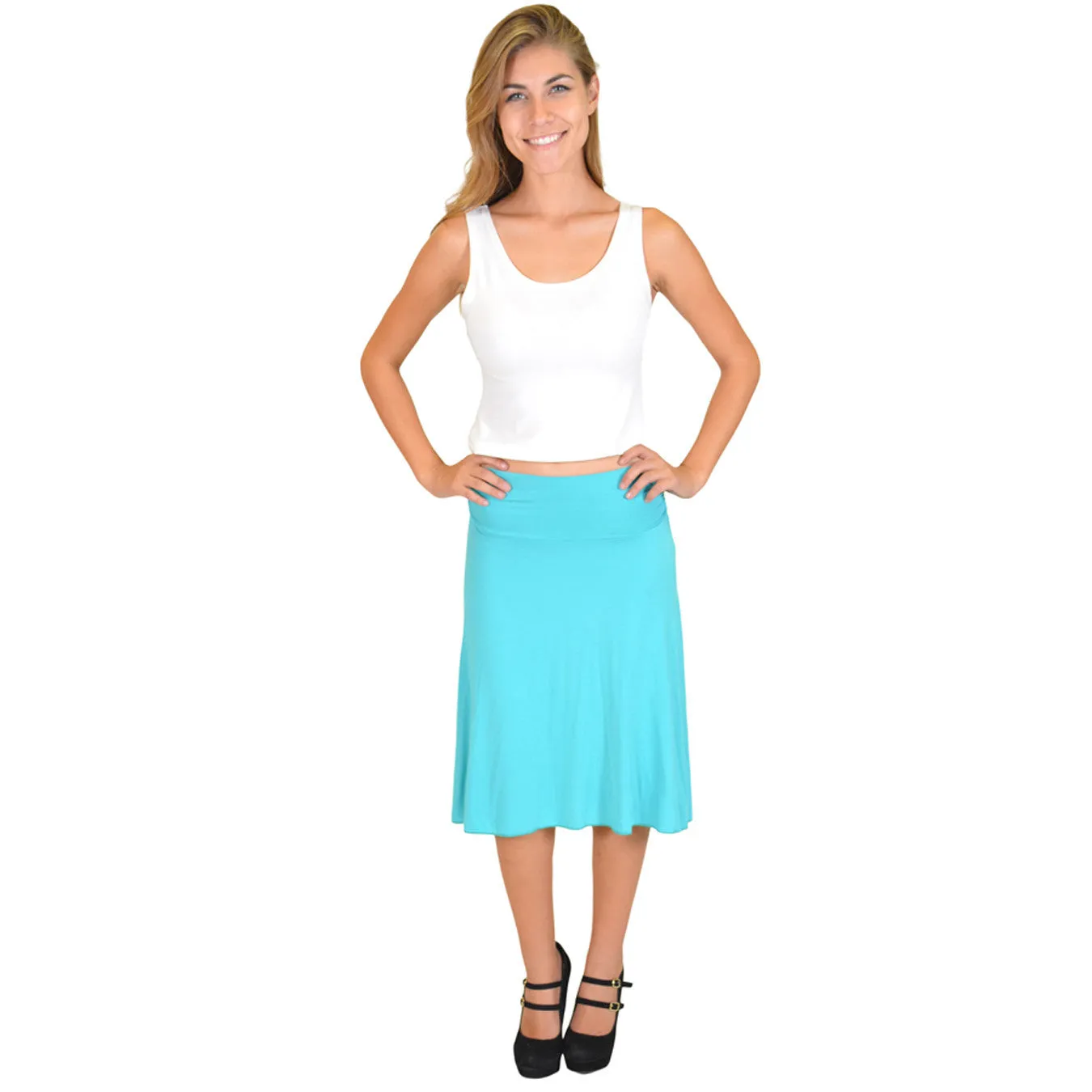 Women's Knee Length Flowy Skirt