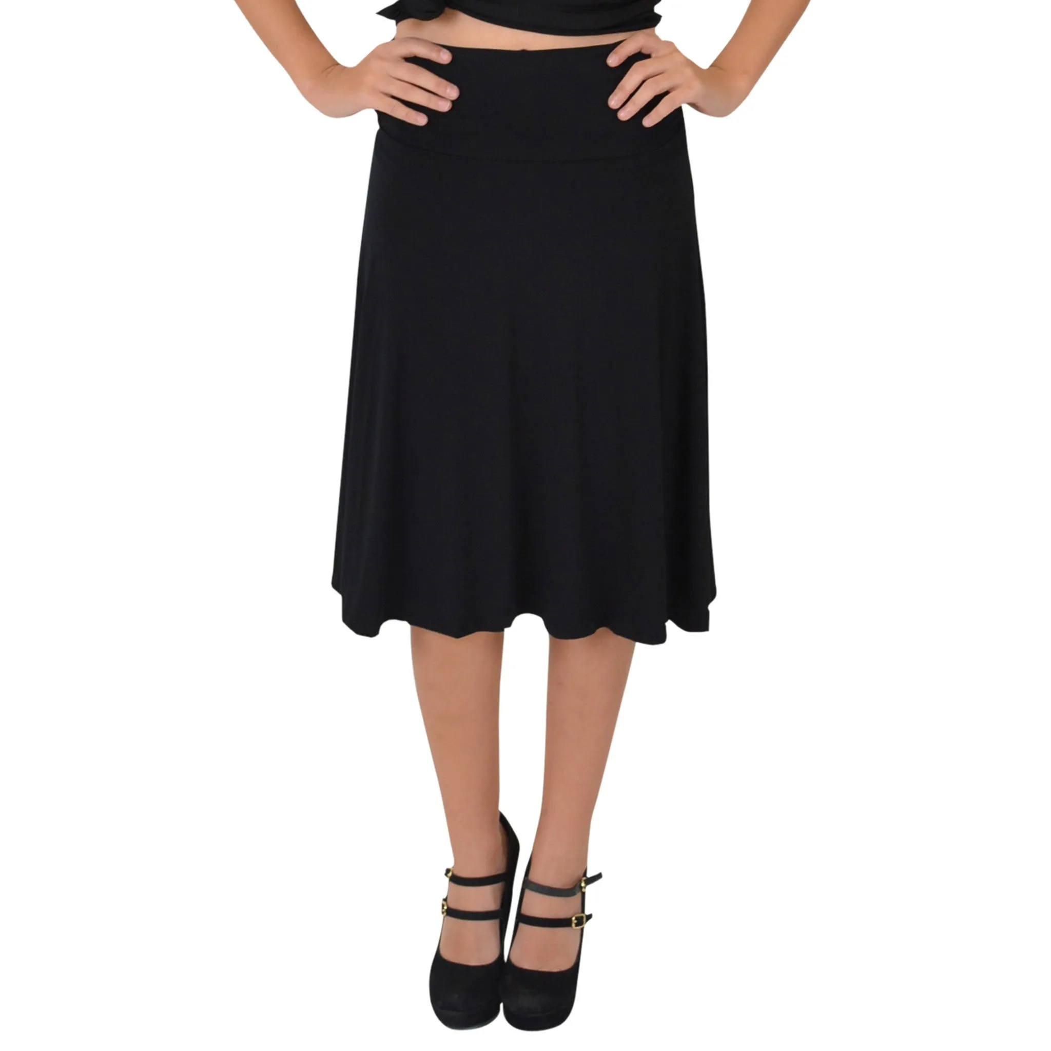 Women's Knee Length Flowy Skirt