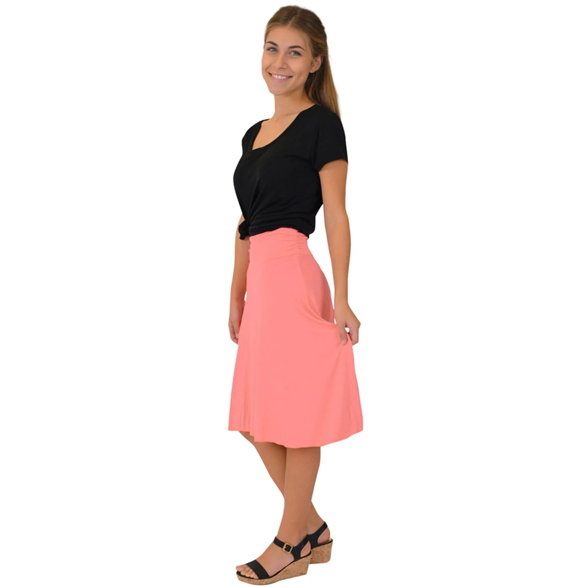 Women's Knee Length Flowy Skirt