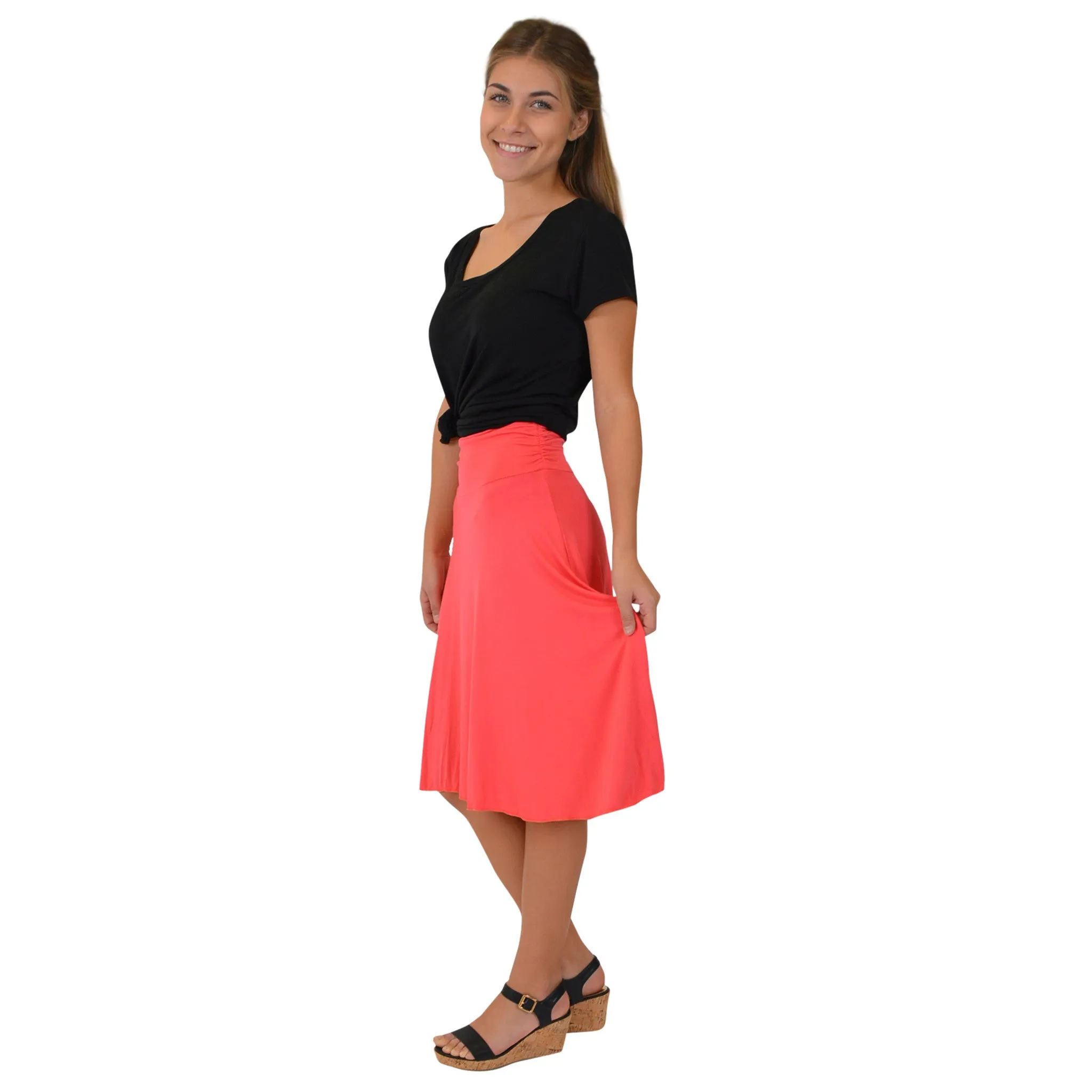 Women's Knee Length Flowy Skirt