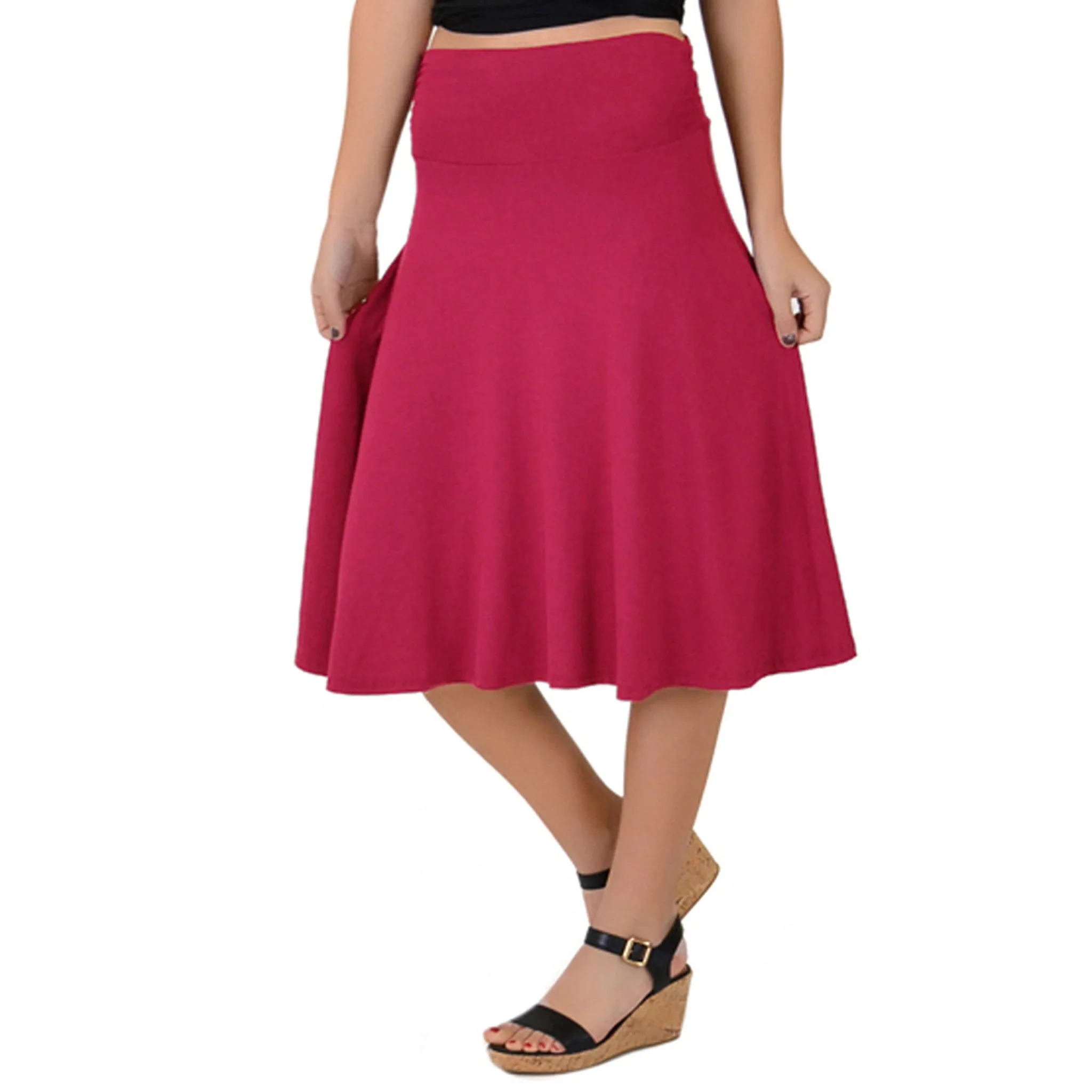 Women's Knee Length Flowy Skirt