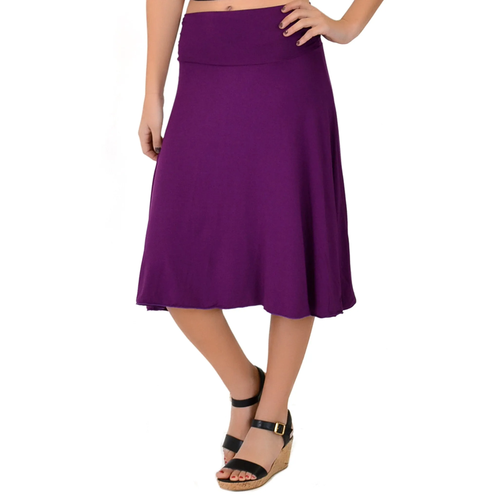 Women's Knee Length Flowy Skirt