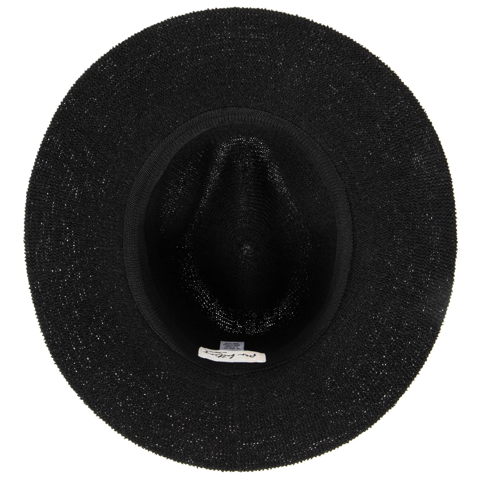 Women's Knit Fedora with Braided Faux Leather and Gold Trim