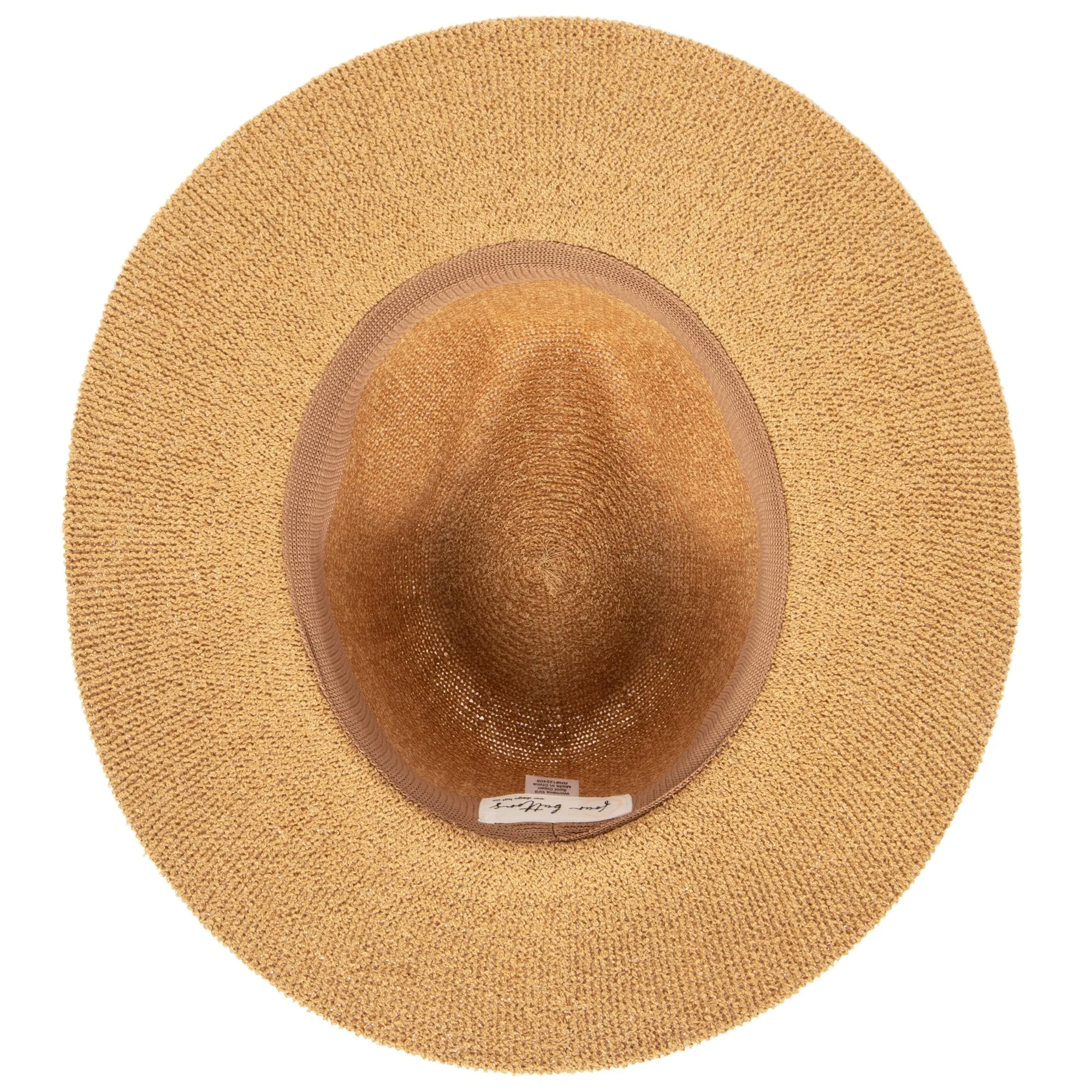 Women's Knit Fedora with Braided Faux Leather and Gold Trim